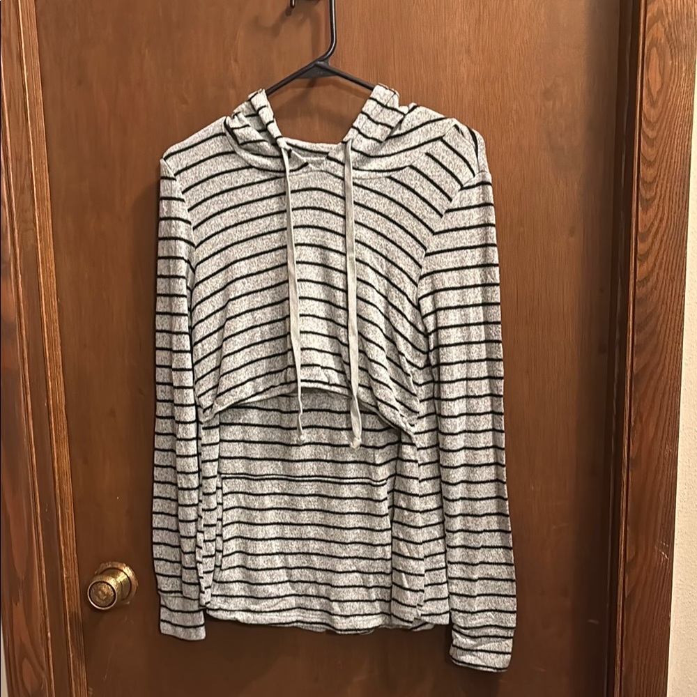 Striped Gray Hoodie